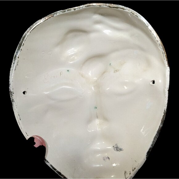 Vintage 80s Gold Masquerade Ceramic Decor Mask Faces - Picture 5 of 12
